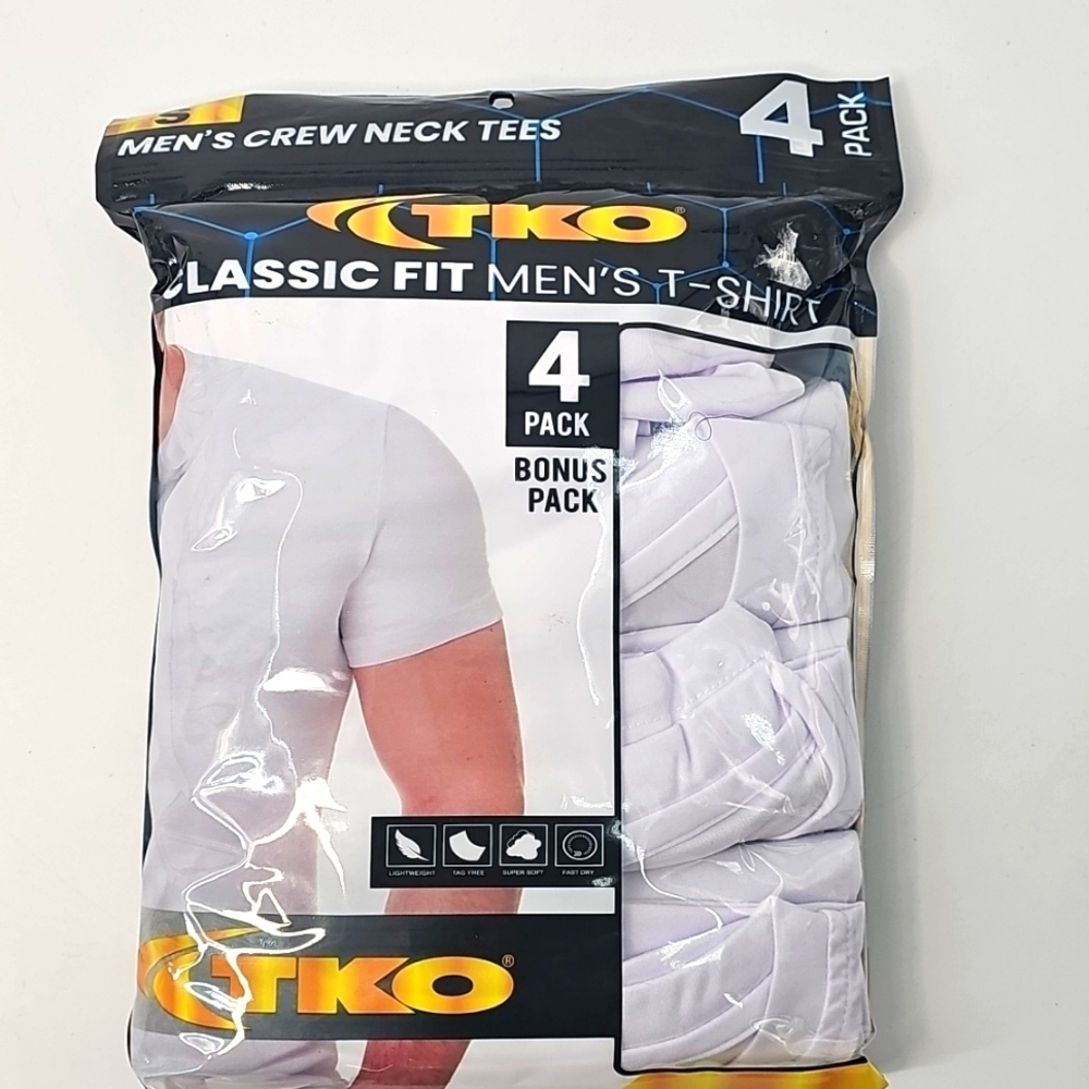 TKO Men's White Crew Neck Short Sleeve T-shirt‎ Sz:32-34
